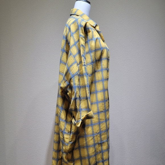 SHE-Button Down Cardigan, Yellow and Blue - Picture 3 of 4